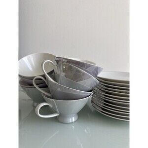 Rosenthal Germany Studio Line 25Pc Tea Set Cups Saucers Creamer Gray Modern